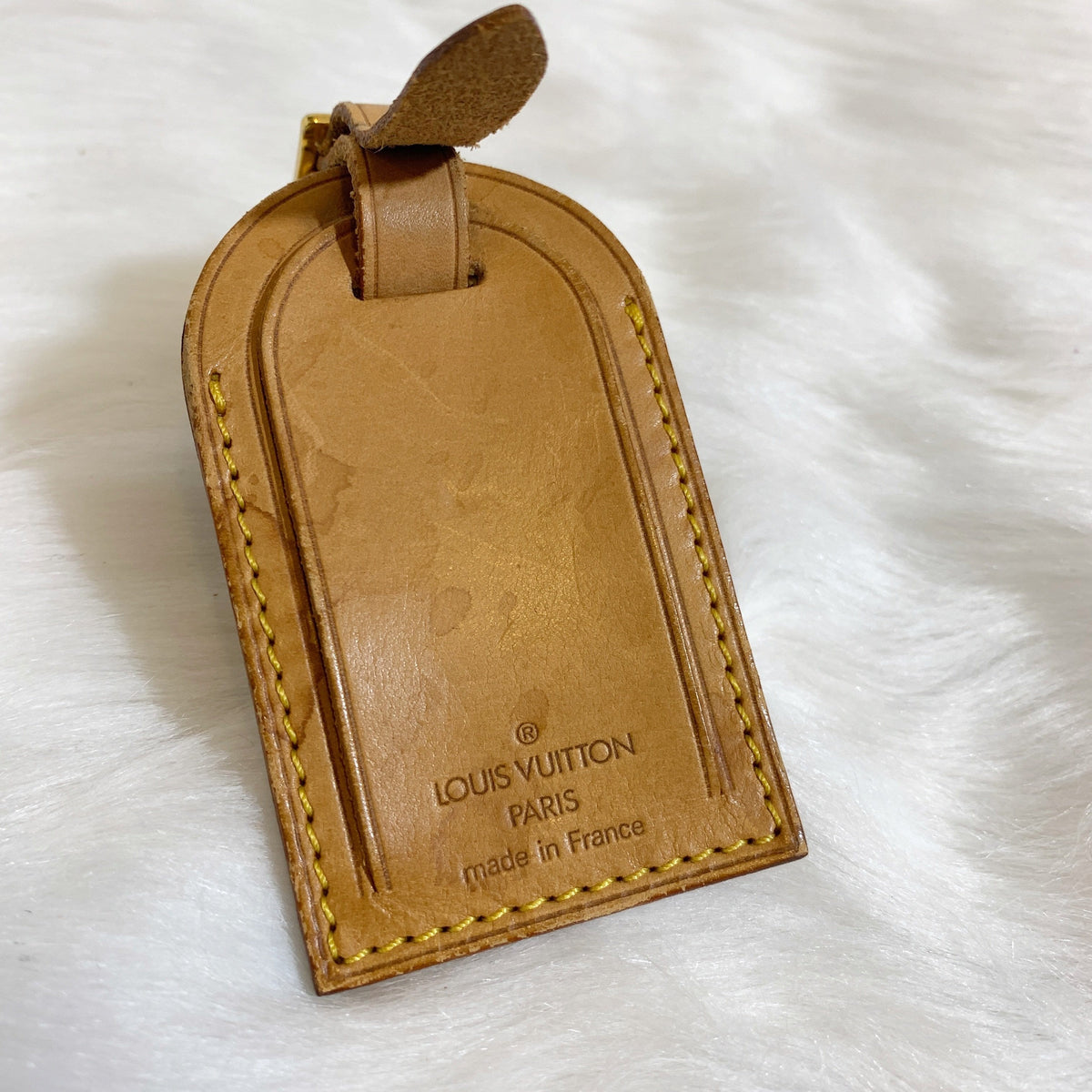 Authentic Louis Vuitton Leather Large Name Tag One Piece - Older Style