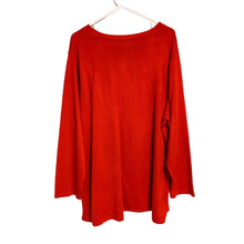 Load image into Gallery viewer, NWT Pre-owned Requirements Soft Top Red Keyhole Neckline Long Sleeve Blouse Plus Size 3X